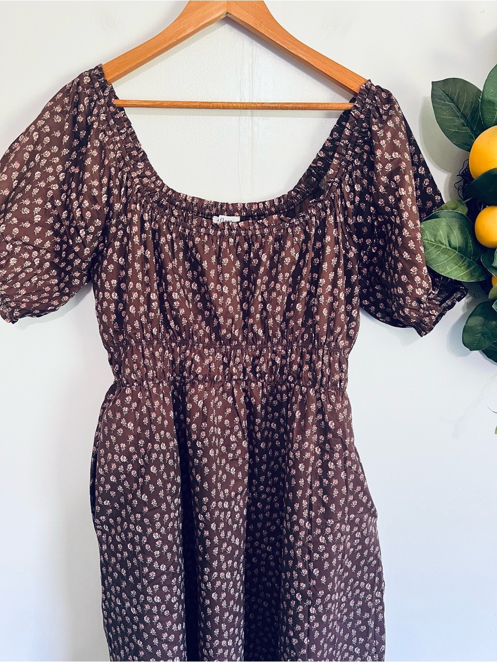 Neuflora New Orleans brown floral midi dress - Picture 2 of 4